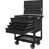 EX Deluxe Series Tool Cart, 4 Drawers, 22-7/8" L x 33" W x 44-1/4" H, Black TER033 | WestPier