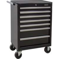 Industrial Tool Cart, 7 Drawers, 27" W x 18-3/4" D x 39" H, Black WestPier