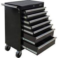 Industrial Tool Cart, 7 Drawers, 27" W x 18-3/4" D x 39" H, Black WestPier