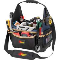 Molded Base Electrical/HVAC Tool Carrier, Ballistic Polyester, 20 Pockets, Black/Blue WestPier