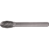 Solid Carbide Burrs - Oval Shape, SE-1, 1/4" Dia., 1/4" Shank, 3/8" Depth of Cut WestPier