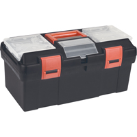 Plastic Tool Box, 17-1/2" W x 9-1/2" D x 8" H, Black WestPier