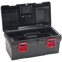 Plastic Tool Box, 17-1/2" W x 9-1/2" D x 8" H, Black WestPier
