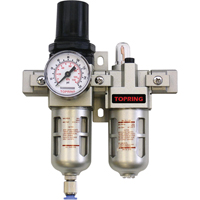 Airflo Compact Combination Units Filter/Regulator + Lubricator + Gauge, 1/4" NPT, 150 PSI Max. PSI, Modular WestPier
