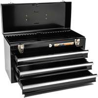 Portable Tool Box, 20" W, 3 Drawers, Black WestPier