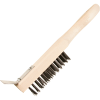 Scratch Brush With Scraper, Steel, 5 x 13 Wire Rows, 11-3/8" Long WestPier