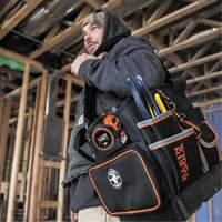 Tradesman Pro Tool Tote, Ballistic Nylon, 40 Pockets, Black/Orange WestPier