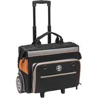 Tradesman Pro Rolling Tool Bag, Ballistic Polyester, 24 Pockets, Black/Orange WestPier