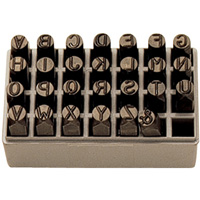 Jeu de lettres pour estampage &agrave; la main, 27 morceaux WestPier