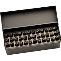 Jeu de lettres et num&eacute;ros pour estampage &agrave; la main, 36 morceaux WestPier