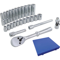 Jeu de douilles et accessoires, 26 Mcx, Prise de 3/8", Profond WestPier