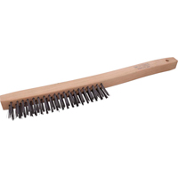 Brosse &agrave; r&eacute;curer industrielle &agrave; manche long, Acier, 3 x 19 rangs de fils, Longueur 14" WestPier