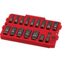 Shockwave Impact Duty Packout Socket Set, 17 Pcs, Impact, 3/8" Drive Size, Deep WestPier