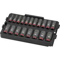 Jeu de douilles profondes 3/8" Shockwave Impact Duty Packout, 19 Mcx, Chocs, Prise de 3/8", Profond WestPier