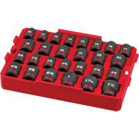 Jeu de douilles profondes 3/8" Shockwave Impact Duty Packout, 27 Mcx, Chocs, Prise de 1/2" WestPier