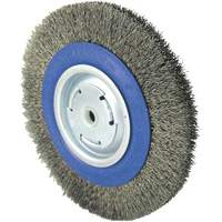 Crimped Wire Wheel Brushes, 8" Dia., 0.014" Fill, 1/2" - 5/8" - 2 Arbor WestPier