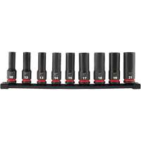 Jeu de douilles m&eacute;triques &agrave; 6 pans Shockwave Impact Duty, 9 Mcx, Chocs, Prise de 1/2", Profond WestPier