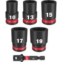 Jeu de douilles m&eacute;triques &agrave; 6 pans Shockwave Impact Duty, 6 Mcx, Chocs, Prise de 3/8" WestPier