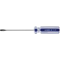 Blue Transparent Striped Slotted Screwdriver, 1/8" Tip, Round, Plastic Handle WestPier