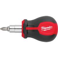 6-in-1 Stubby Multi-Bit Screwdriver, 3" L, Cushion Grip Handle WestPier