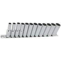 SS3812DM-12 12-Point Metric Socket Set, 12 Pcs, 3/8" Drive Size, Deep WestPier