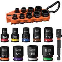 Grab-And-Go Impact Socket Set, SAE, 10 Pcs, Impact, 3/8" Drive Size WestPier