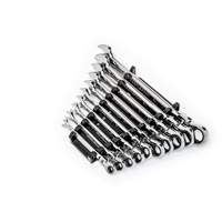 Jeu de cl&eacute;s SAE &agrave; 12 pans et 90 dents, T&ecirc;te articul&eacute;e/Combinaison &agrave; cliquet, 10 morceaux, Imp&eacute;rial WestPier