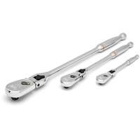 1/4", 3/8" & 1/2" Drive 90-Tooth Locking  Teardrop Ratchet Set WestPier