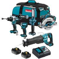 Ensemble de 5 outils sans fil LXT &agrave; moteur sans balais, Lithium-ion, 18 V WestPier