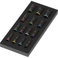 Insert en mousse pour jeu de douilles profondes Impaktor 1 Zyklop B, 15 Mcx, Chocs, Prise de 3/8", Profond WestPier