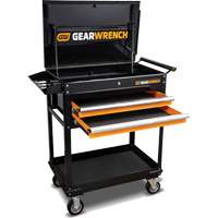 Utility Cart, 2 Drawers, 32-1/2" W x 42" H, Black/Orange WestPier