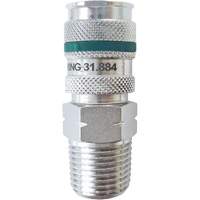 QUIKSILVER Ultraflo 7.8 mm Quick Coupler, Zinc-Plated Steel, 1/2", Male NPT, 362 PSI WestPier