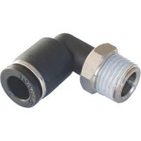 Adaptateur coude m&acirc;le NPT MAXFIT &agrave; raccord instantan&eacute; (push-to-connect), 3/8" x 1/2" dia., Polym&egrave;re PBT WestPier