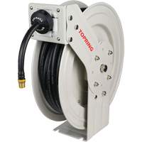 MAXREEL Single-Arm Automatic Rewind L Hose Reel with Rubber Hose, Air, 3/8" x 50', Single Hose, 250 PSI WestPier