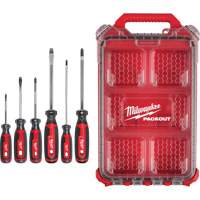 Cushion Grip Screwdrivers Set with PACKOUT Low-Profile Compact Organizer, 6 Pcs. WestPier