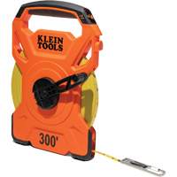 Open Reel Tape Measure with Single Hook and Carabiner, 1/2" x 300', 1/10" Graduations WestPier
