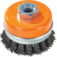 Knot-Twisted Wire Cup Brush with Ring, 3" Dia. x 5/8"-11 Arbor UE895 | WestPier