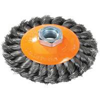 Knot-Twisted Saucer Cup Wire Wheel, 7" Dia., 0.02" Fill, 5/8"-11 Arbor, Steel WestPier