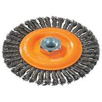 Stringer Bead Knotted Wire Brush, 4" Dia., 0.02" Fill, 5/8"-11 Arbor, Steel WestPier