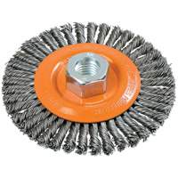 Stringer Bead Knotted Wire Brush, 4-1/2" Dia., 0.02" Fill, 5/8"-11 Arbor, Steel UE919 | WestPier
