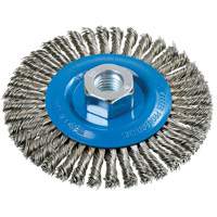 Stringer Bead Knotted Wire Brush, 4-1/2" Dia., 0.02" Fill, 5/8"-11 Arbor, Aluminum/Stainless Steel UE921 | WestPier