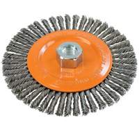 Stringer Bead Knotted Wire Brush, 6" Dia., 0.02" Fill, 5/8"-11 Arbor, Steel UE926 | WestPier