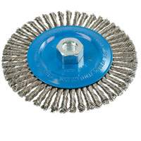 Knot-Twisted Stringer Bead Wire Wheel, 6" Dia., 0.02" Fill, 5/8"-11 Arbor, Aluminum/Stainless Steel UE927 | WestPier