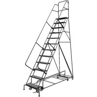 All Directional Rolling Ladder, 12 Steps, 24" Step Width, 120" Platform Height, Steel VC545 | WestPier