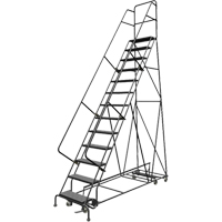 All Directional Rolling Ladder, 13 Steps, 24" Step Width, 130" Platform Height, Steel VC546 | WestPier