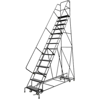 All Directional Rolling Ladder, 14 Steps, 24" Step Width, 140" Platform Height, Steel VC547 | WestPier