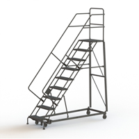 Heavy Duty Safety Slope Ladder, 9 Steps, Perforated, 50° Incline, 90" High WestPier