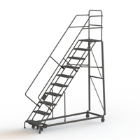 Heavy Duty Safety Slope Ladder, 10 Steps, Perforated, 50° Incline, 100" High VC578 | WestPier