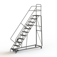 Heavy Duty Safety Slope Ladder, 11 Steps, Perforated, 50° Incline, 110" High VC579 | WestPier