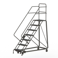 Heavy Duty Safety Slope Ladder, 7 Steps, Serrated, 50° Incline, 70" High WestPier
